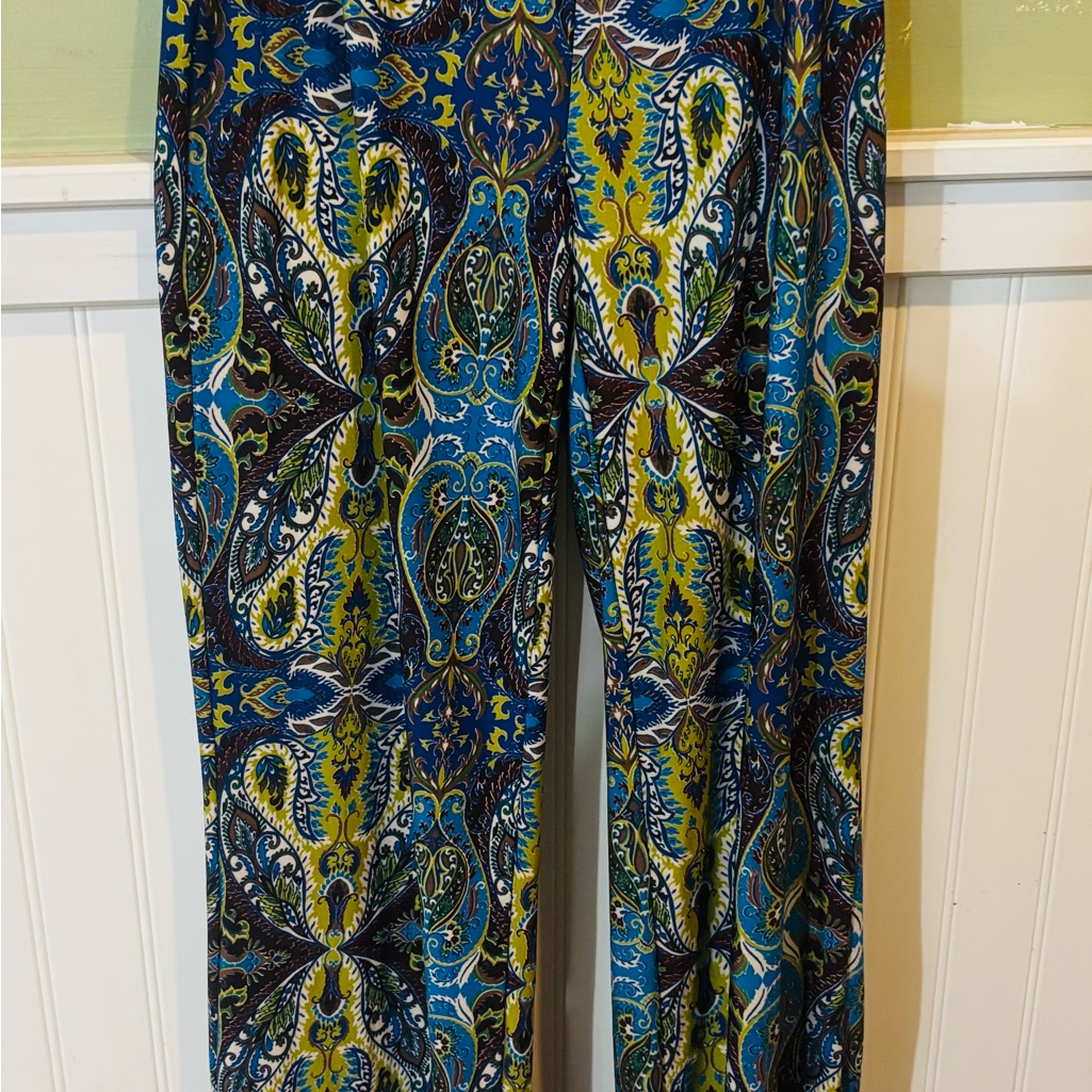 Melissa Paige Wide Leg Pants In Blue And Green